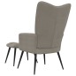 Relaxsessel mit Hocker Hellgrau Samt Relaxsessel mit Hocker Hellgrau Samt