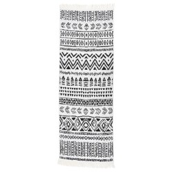 vidaXL Teppich Schwarz und Weiß 100x300 cm Baumwolle