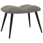 Relaxsessel mit Hocker Hellgrau Samt Relaxsessel mit Hocker Hellgrau Samt