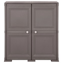 vidaXL Kunststoffschrank 79x43x85,5 cm Holzdesign Grau