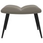 Relaxsessel mit Hocker Hellgrau Samt Relaxsessel mit Hocker Hellgrau Samt