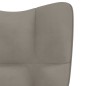 Relaxsessel mit Hocker Hellgrau Samt Relaxsessel mit Hocker Hellgrau Samt