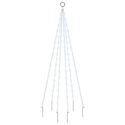 vidaXL LED-Weihnachtsbaum für Fahnenmast Kaltweiß 108 LEDs 180 cm