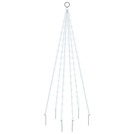 vidaXL LED-Weihnachtsbaum für Fahnenmast Kaltweiß 108 LEDs 180 cm
