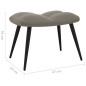 Relaxsessel mit Hocker Hellgrau Samt Relaxsessel mit Hocker Hellgrau Samt