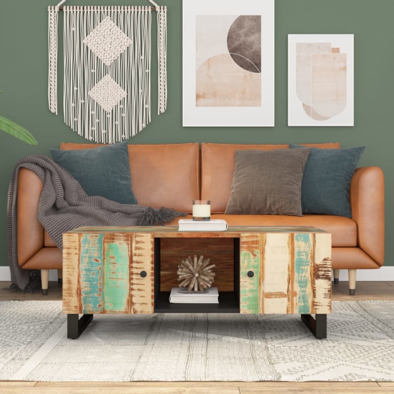 vidaXL Couchtisch 100x54x40 cm Altholz Massiv & Holzwerkstoff vidaXL Couchtisch 100x54x40 cm Altholz Massiv & Holzwerkstoff