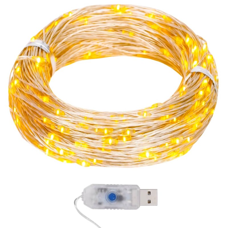 LED-Lichterdraht 40 m 400 LED Warmweiß 8 Funktionen LED-Lichterdraht 40 m 400 LED Warmweiß 8 Funktionen