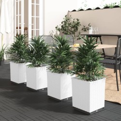 vidaXL Pflanzkübel 4 Stk. Weiß 30x30x37 cm Polypropylen