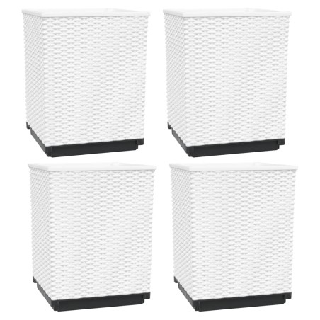 vidaXL Pflanzkübel 4 Stk. Weiß 30x30x37 cm Polypropylen