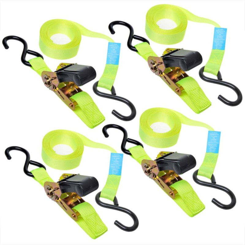 ProPlus 4er-Set Spanngurte mit Ratsche + 2 Haken 5 m 320205 ProPlus 4er-Set Spanngurte mit Ratsche + 2 Haken 5 m 320205