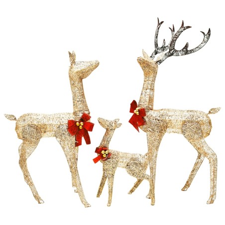 Rentierfamilie Weihnachtsdekoration Golden 201 LEDs