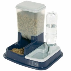FLAMINGO Futter- und Wasserspender für Haustiere Duo Max Blau 5344046