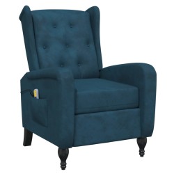Massagesessel Blau Samt