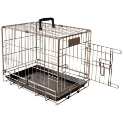 FLAMINGO Transportkäfig Ebo 47 x 31 x 38 cm Braun-Metallic 517579