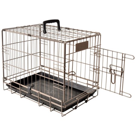 FLAMINGO Transportkäfig Ebo 47 x 31 x 38 cm Braun-Metallic 517579