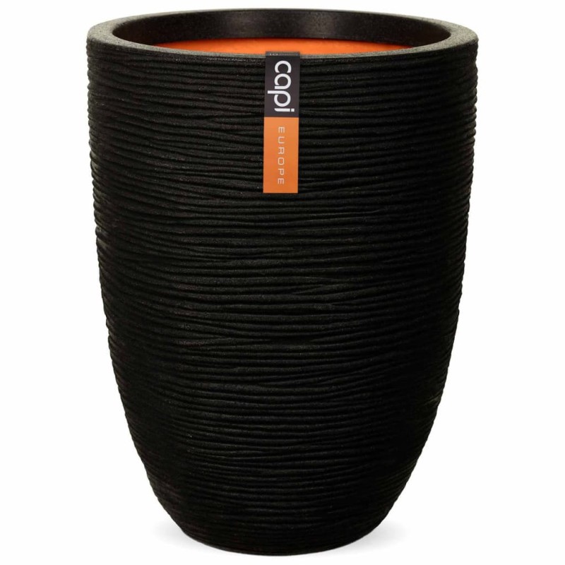 Capi Blumentopf Nature Rib Elegant Niedrig 46 x 58 cm Schwarz KBLR783 Capi Blumentopf Nature Rib Elegant Niedrig 46 x 58 cm Schwarz KBLR783