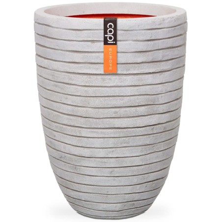 Capi Blumenkübel Nature Row Elegant Niedrig 46x58 cm Elfenbein KRWI783   