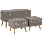 Hocker mit Stauraum 3 Stk. Grau Samt Hocker mit Stauraum 3 Stk. Grau Samt