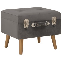 Hocker mit Stauraum 3 Stk. Grau Samt
