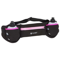 Pure2Improve Laufgürtel mit 2 Flaschenhaltern Schwarz und Rosa