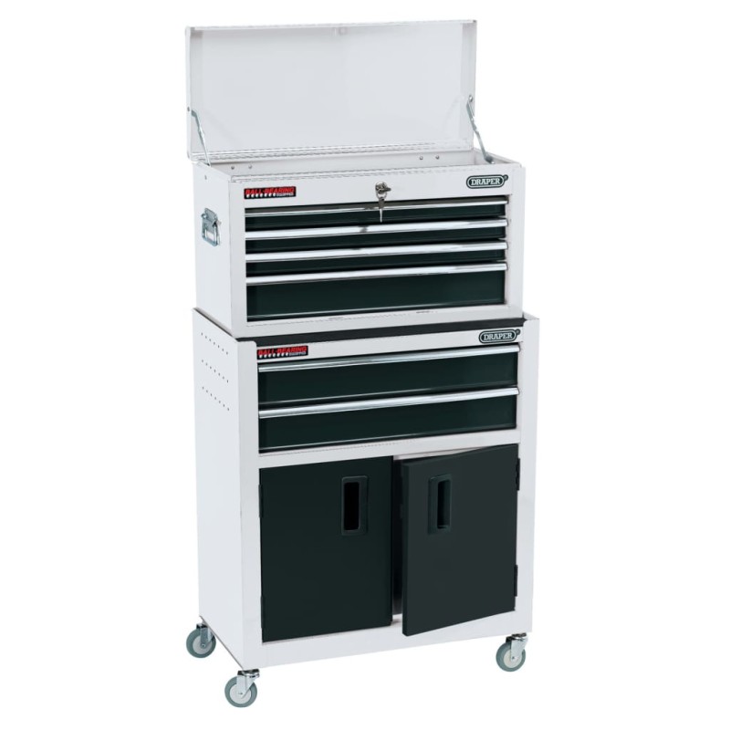 Draper Tools Werkzeugschrank und Werkzeugtruhe 61,6×33×99,8 cm Weiß Draper Tools Werkzeugschrank und Werkzeugtruhe 61,6×33×99,8 cm Weiß