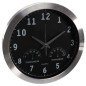 Perel Wanduhr 35,5 cm Schwarz und Silbern Perel Wanduhr 35,5 cm Schwarz und Silbern