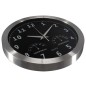 Perel Wanduhr 35,5 cm Schwarz und Silbern Perel Wanduhr 35,5 cm Schwarz und Silbern