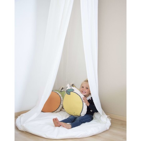 CHILDHOME Hängender Baldachin mit Spielmatte Cremeweiß