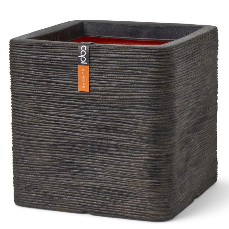 Capi Blumentopf Nature Rib Quadratisch 40x40x40 cm Dunkelbraun Capi Blumentopf Nature Rib Quadratisch 40x40x40 cm Dunkelbraun