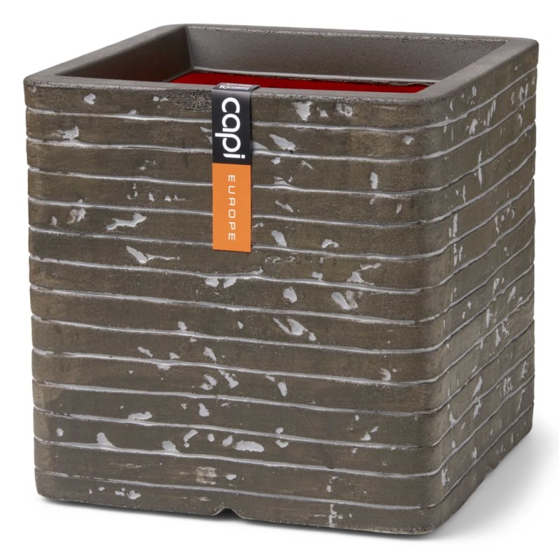 Capi Blumentopf Nature Row Quadratisch 40x40x40 cm Olivgrün Capi Blumentopf Nature Row Quadratisch 40x40x40 cm Olivgrün