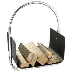 HI Kaminholzständer Silbern 40,5x30x47 cm  
