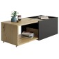 FMD Ausziehbarer Couchtisch Artisan-Eiche und Schwarz FMD Ausziehbarer Couchtisch Artisan-Eiche und Schwarz