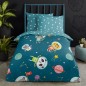 Good Morning Kinder-Bettwäsche-Set SPACY 120x150 cm Petrolblau Good Morning Kinder-Bettwäsche-Set SPACY 120x150 cm Petrolblau