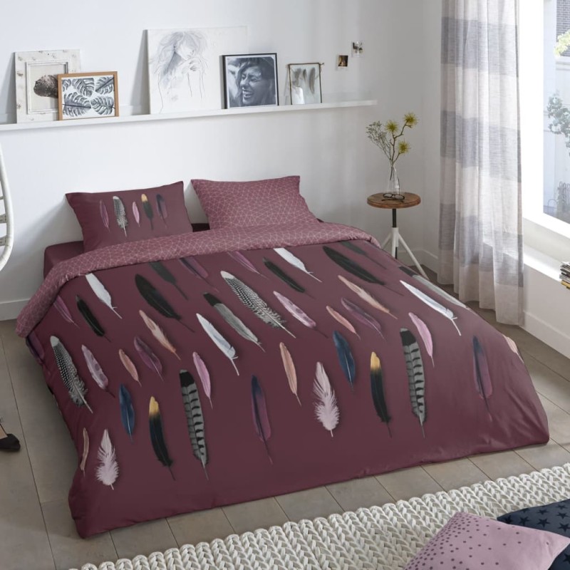 Good Morning Bettwäsche-Set FEATHERS 155x220 cm Bordeaux Good Morning Bettwäsche-Set FEATHERS 155x220 cm Bordeaux