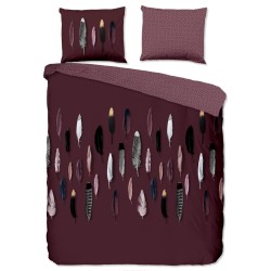 Good Morning Bettwäsche-Set FEATHERS 155x220 cm Bordeaux