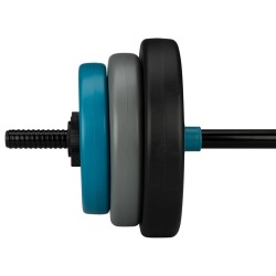 Avento Verstellbares Hantelset 20 kg Schwarz, Blau und Grau