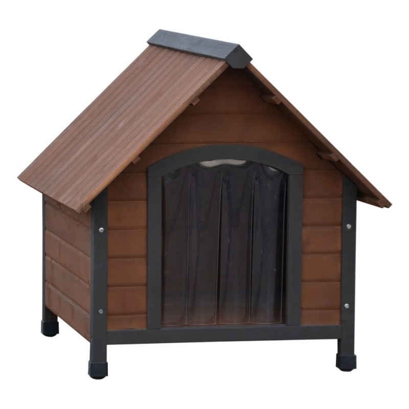 @Pet Hundehütte mit Lamellentür Rustique Braun 102x82x87 cm @Pet Hundehütte mit Lamellentür Rustique Braun 102x82x87 cm