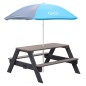 AXI Kinder Picknicktisch Nick mit Regenschirm Braun und Grau AXI Kinder Picknicktisch Nick mit Regenschirm Braun und Grau