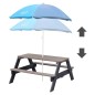 AXI Kinder Picknicktisch Nick mit Regenschirm Braun und Grau AXI Kinder Picknicktisch Nick mit Regenschirm Braun und Grau