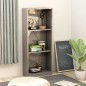 vidaXL Bücherregal 3 Fächer Hochglanz-Grau 40x24x108 cm Holzwerkstoff vidaXL Bücherregal 3 Fächer Hochglanz-Grau 40x24x108 cm Holzwerkstoff
