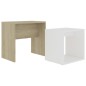 vidaXL Couchtisch-Set Weiß Sonoma-Eiche 48x30x45 cm Holzwerkstoff vidaXL Couchtisch-Set Weiß Sonoma-Eiche 48x30x45 cm Holzwerkstoff