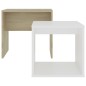vidaXL Couchtisch-Set Weiß Sonoma-Eiche 48x30x45 cm Holzwerkstoff vidaXL Couchtisch-Set Weiß Sonoma-Eiche 48x30x45 cm Holzwerkstoff