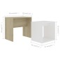 vidaXL Couchtisch-Set Weiß Sonoma-Eiche 48x30x45 cm Holzwerkstoff vidaXL Couchtisch-Set Weiß Sonoma-Eiche 48x30x45 cm Holzwerkstoff