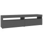 vidaXL TV-Schränke 2 Stk. mit LED-Leuchten Grau 75x35x40 cm vidaXL TV-Schränke 2 Stk. mit LED-Leuchten Grau 75x35x40 cm
