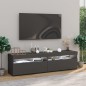 vidaXL TV-Schränke 2 Stk. mit LED-Leuchten Grau 75x35x40 cm vidaXL TV-Schränke 2 Stk. mit LED-Leuchten Grau 75x35x40 cm