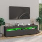 vidaXL TV-Schränke 2 Stk. mit LED-Leuchten Grau 75x35x40 cm vidaXL TV-Schränke 2 Stk. mit LED-Leuchten Grau 75x35x40 cm