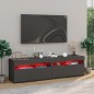 vidaXL TV-Schränke 2 Stk. mit LED-Leuchten Grau 75x35x40 cm vidaXL TV-Schränke 2 Stk. mit LED-Leuchten Grau 75x35x40 cm