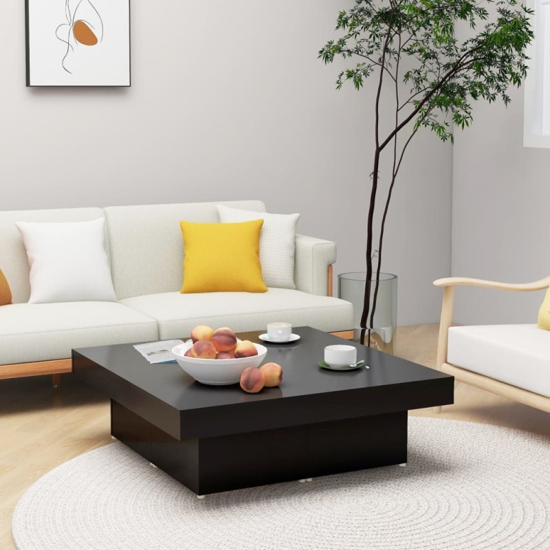 vidaXL Couchtisch Schwarz 90x90x28 cm Holzwerkstoff vidaXL Couchtisch Schwarz 90x90x28 cm Holzwerkstoff