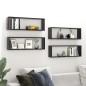 vidaXL Würfelregale 4Stk. Hochglanz-Schwarz 80x15x26,5cm Holzwerkstoff vidaXL Würfelregale 4Stk. Hochglanz-Schwarz 80x15x26,5cm Holzwerkstoff