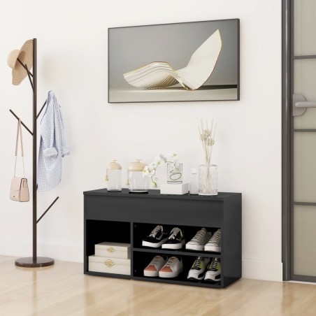 vidaXL Schuhbank Hochglanz-Grau 80x30x45 cm Holzwerkstoff